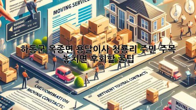 📦 하동군 옥종면 용달이사, 청룡리 주민 주목! 놓치면 후회할 꿀팁🍯