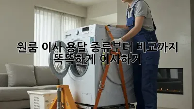 원룸 이사 용달? 종류부터 비교까지! 똑똑하게 이사하기 ✨